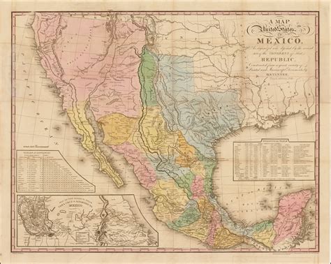 Tanner's map of Mexico - Rare & Antique Maps