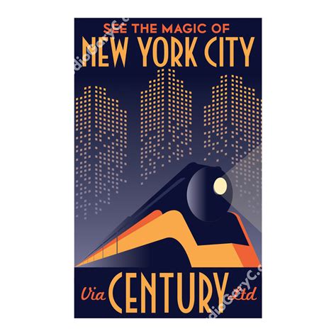 Art Deco New York City Train Travel Poster | Travel posters, Art deco posters, Nyc train