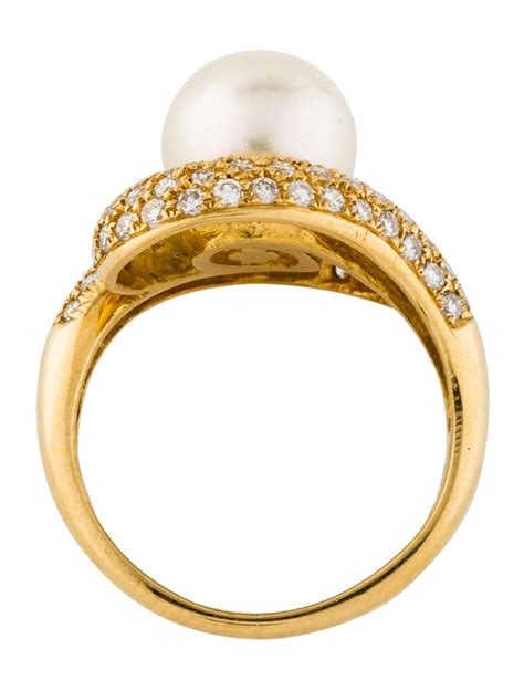 Mikimoto 18K Diamond & Pearl Ring - Rings - MIK21383 | The RealReal