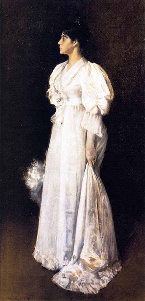 Lady in White Painting | William Merritt Chase Oil Paintings