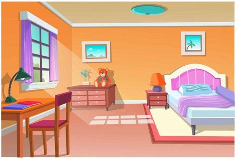 Premium Vector | Graphic of cartoon bedroom. | Bedroom design, Bedroom ...