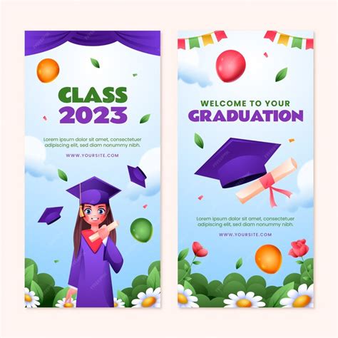 Free Vector | Vertical banner template for graduation celebration