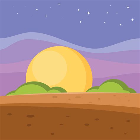 Sunset Landscape, Isolated Background. 24078117 Vector Art at Vecteezy