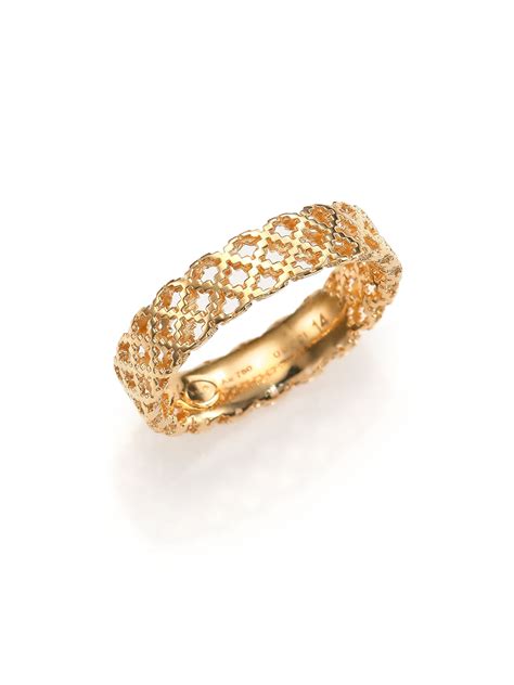 Gucci Diamantissima 18K Yellow Gold Band Ring in Metallic - Lyst