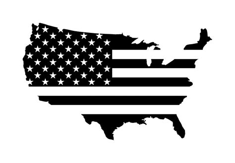 United States of America Outline with USA Flag