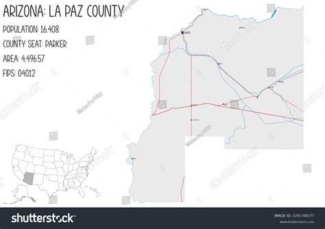 Large Detailed Map La Paz County Stock Vector (Royalty Free) 2281308377 | Shutterstock