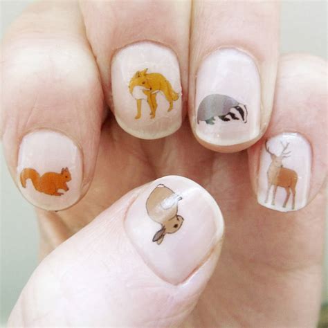 woodland animal nail art transfers by kate broughton | notonthehighstreet.com