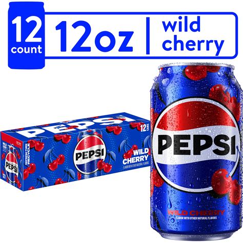 Pepsi Wild Cherry Soda Pop, 12 fl oz, 12 Pack Cans - Walmart.com