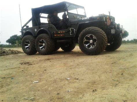 A modified version of Willys Jeep now converted into a 6x6 in India