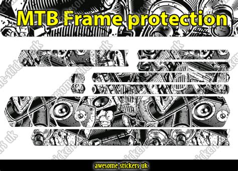 Mountain bike frame protection stickers 016 - Awesome Stickers UK