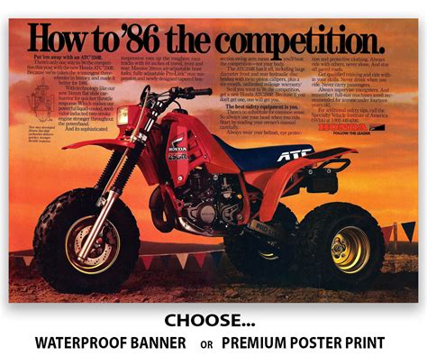 1986 Honda ATC 250R Flyer Poster Banner OEM Brochure Decal Picture ...