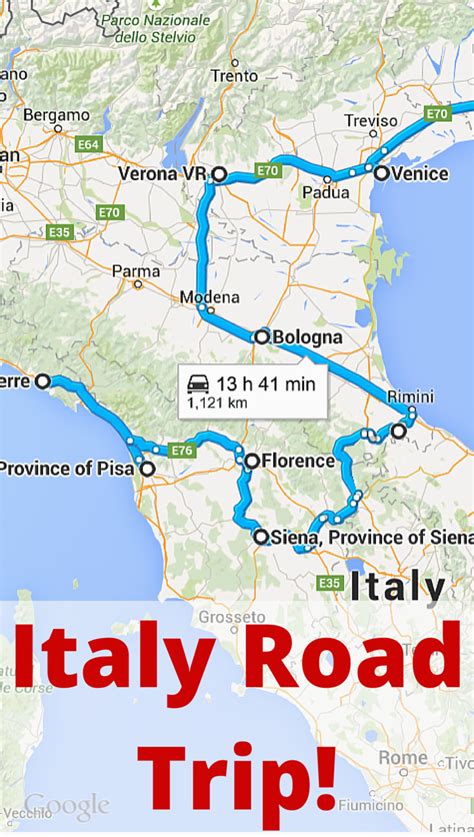 Road Map Of Italy with Distance | secretmuseum