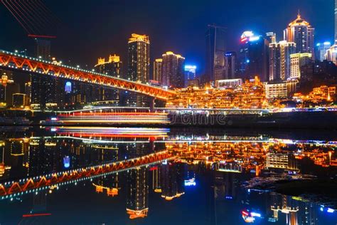 Amazing Night View of the Hongyadong Commercial District, Chongqing, China Editorial Stock Photo ...