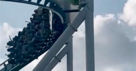 Thrill seekers suffer panic attacks after rollercoaster gets stuck mid ...