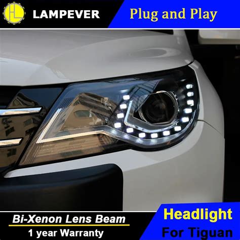 Lampever Styling for VW Tiguan Headlights 2009 2012 Tiguan LED Headlight DRL Bi Xenon Lens High ...