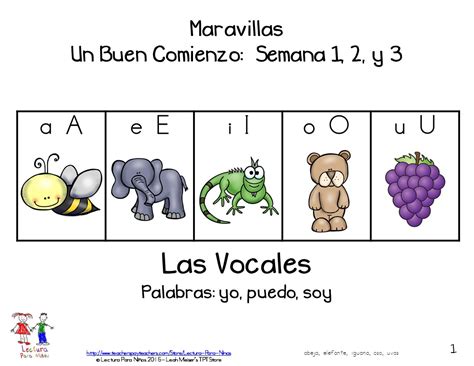 Mommy Maestra: Free Booklet for Vowel Recognition in Spanish