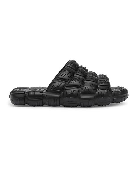 Fendi Monogram Bubble Slides in Black for Men | Lyst