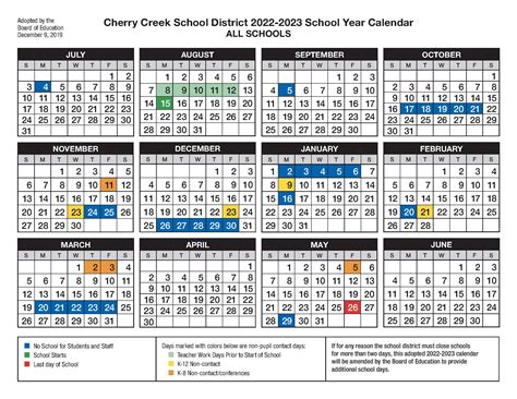 CCSD School Calendar | Cherry Creek Education Association