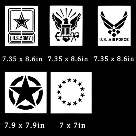 Buy Whaline American Flag Stencil Military Series Template Marine Corps, Army, Air Force for ...