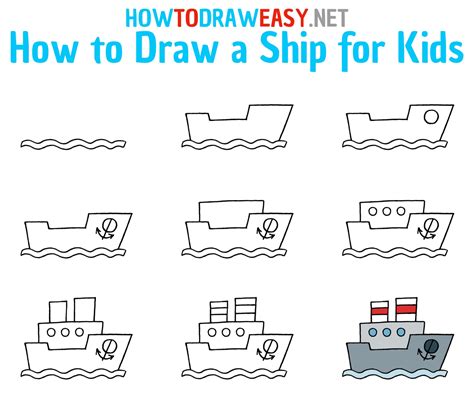 How to Draw a Ship for Kids - How to Draw Easy