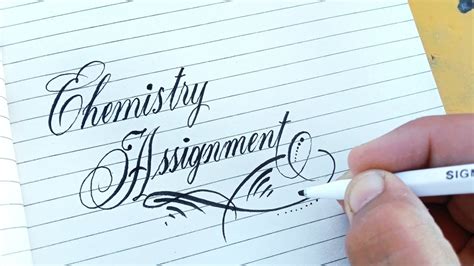 How to write Chemistry assignment in calligraphy - YouTube