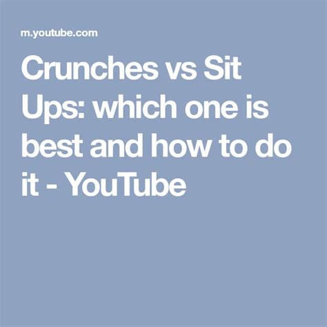 Crunches vs Sit Ups: which one is best and how to do it - YouTube ...