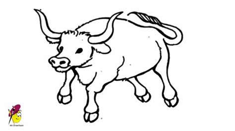 Bull - Easy Drawing - how to draw a Bull - YouTube