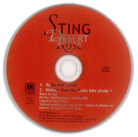 Sting Desert Rose French Promo CD single (CD5 / 5") (150003)