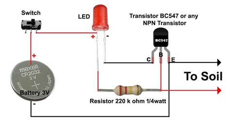 Simple Soil Moisture Sensor Circuit Diagram