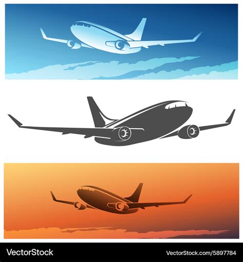 Flying airplane Royalty Free Vector Image - VectorStock