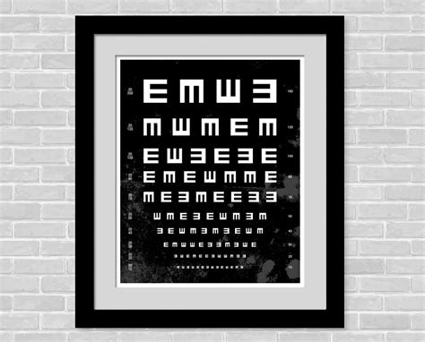 Items similar to Tumbling E eye chart - 8 x 10 poster - Modern Home ...