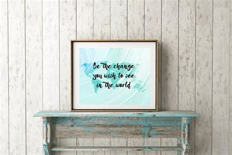 Be the Change Inspirational Art Print Motivating Wall Art - Etsy