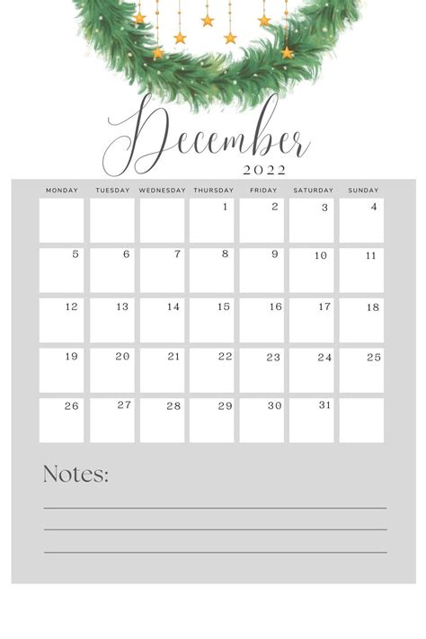 December Monthly Printable Planner, Monthly Planner, December Calendar, Printable December ...