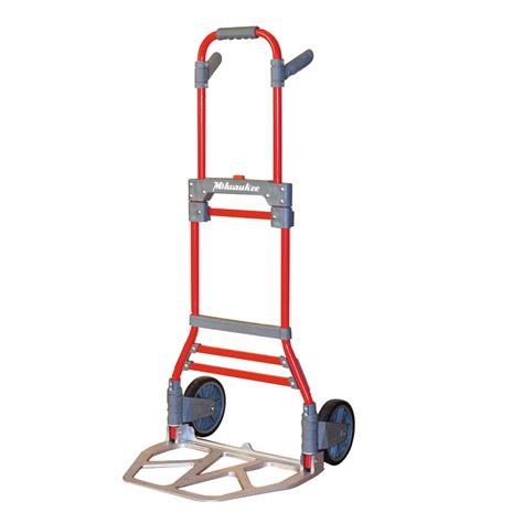 Milwaukee 300-lb 2-Wheel Red Aluminum Folding Hand Truck at Lowes.com