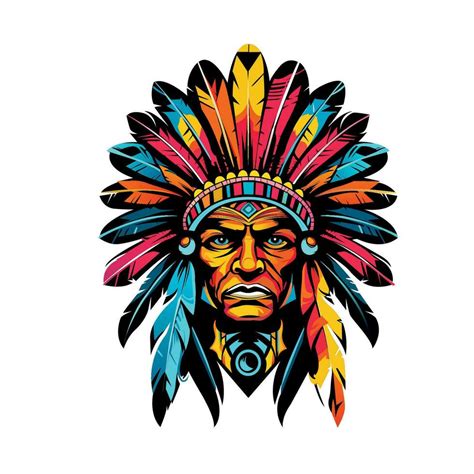 Chief Head Mascot Logo Vector 25562054 Vector Art at Vecteezy