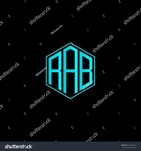 Rab Letter Icon Design On Black Stock Vector (Royalty Free) 1852862977 ...