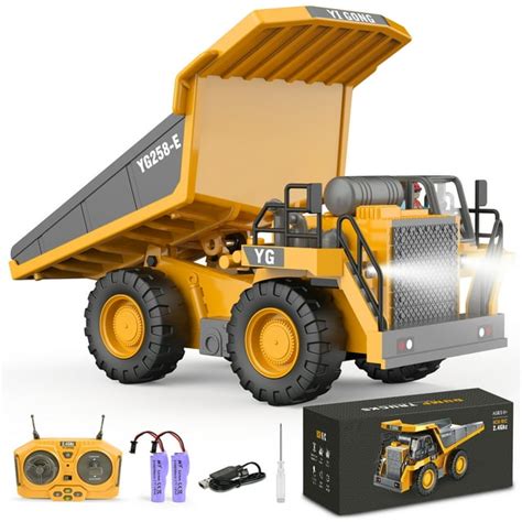 JakMean Realistic RC Dump Truck Toy, 9-Channel Construction Vehicle ...