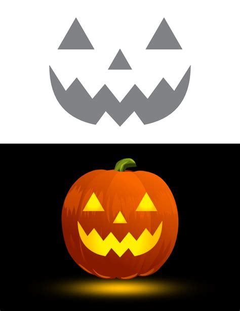 Printable Traditional Face Pumpkin Stencil