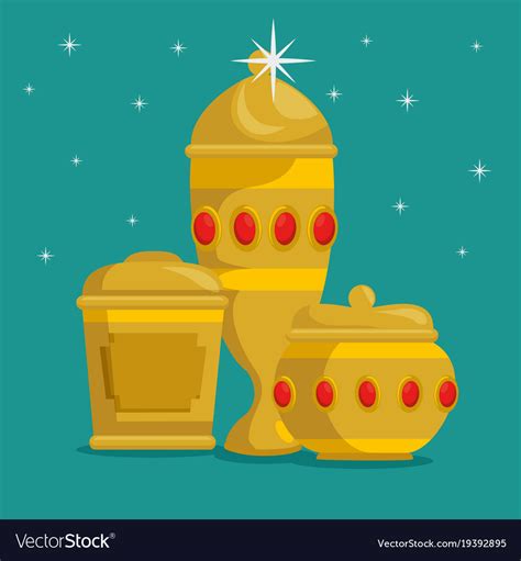 Baby jesus gifts from the three magic kings Vector Image