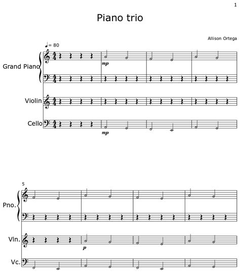 Piano trio - Sheet music for Piano, Violin, Cello