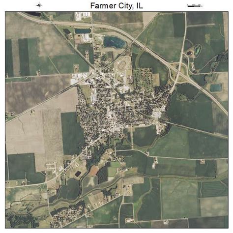 Aerial Photography Map of Farmer City, IL Illinois