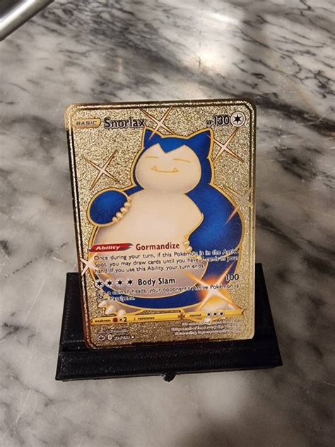 Pokémon Golden Metal Gold Snorlax Card - Etsy Ireland