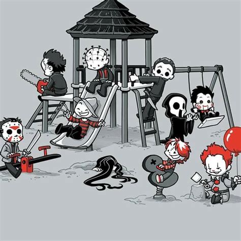 Cutest little slashers! Saw this on FB. Not my art (I wish!) | Horror movie art, Horror ...