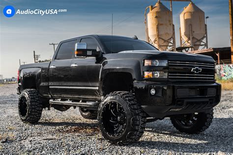 22x14 Fuel Wheels Cleaver D239 Black | 2016 Chevy Silverado 2500 ...