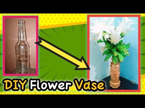 DIY Flower Vase || DIY Flower Vase With Glass Bottle || How To Make Flower Vase With Glass ...