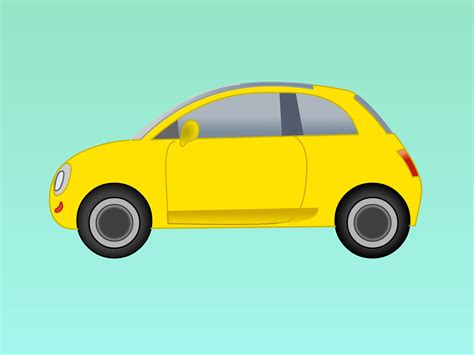 a yellow car is shown on a blue background