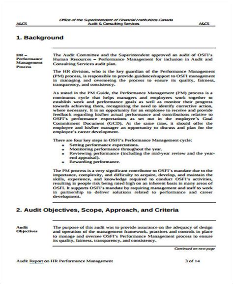 Sample Hr Audit Report Format | Classles Democracy