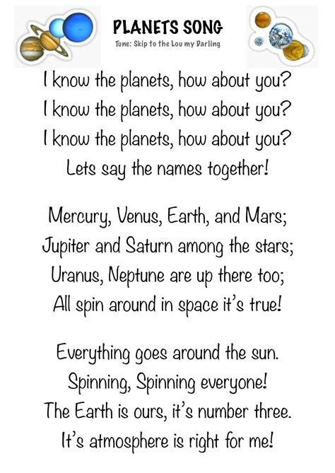 Easy to learn song about the planets. (sung to the tune of Skip to the ...