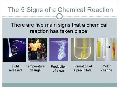 Chemical Reactions Types of Chemical Reactions 5 common