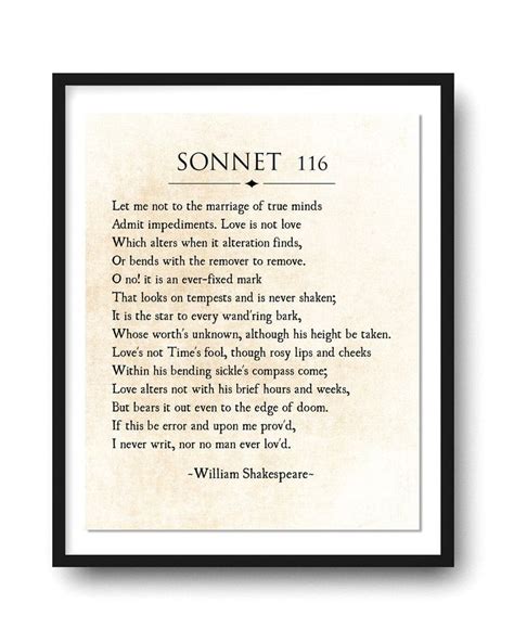 Sonnet 116 by William Shakespeare Poetry Art Love Poem Love - Etsy | Shakespeare love poems ...